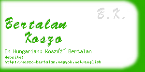 bertalan koszo business card